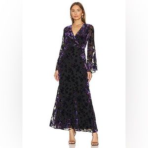 REVOLVE Luelle Maxi Dress in black & purple by House of Harlow 1960. New w/ tag.